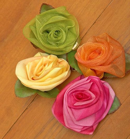 folded ribbon rose instructions