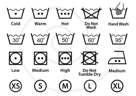 lululemon washing instructions symbols